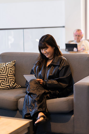 woman with notepad